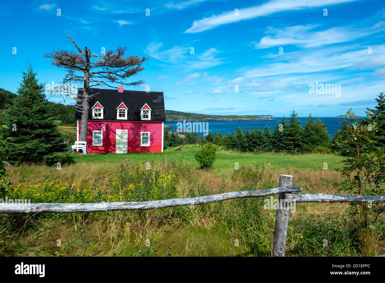 Tors Cove, Newfoundland/Canada October 2020 A small red historic