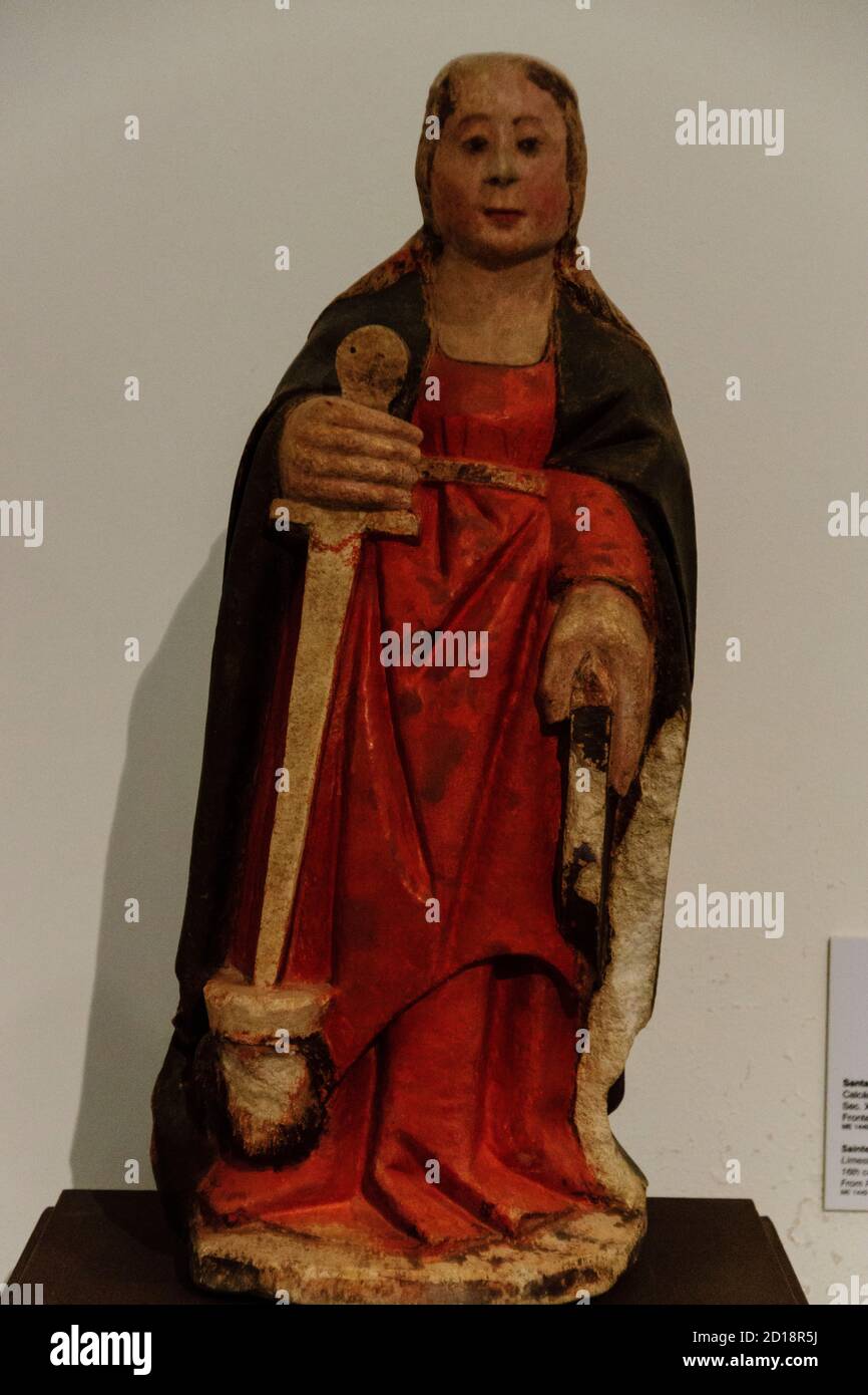 santa Catalina, caliza, siglo XVI,museo de Evora,Evora,Alentejo,Portugal, europa Stock Photo
