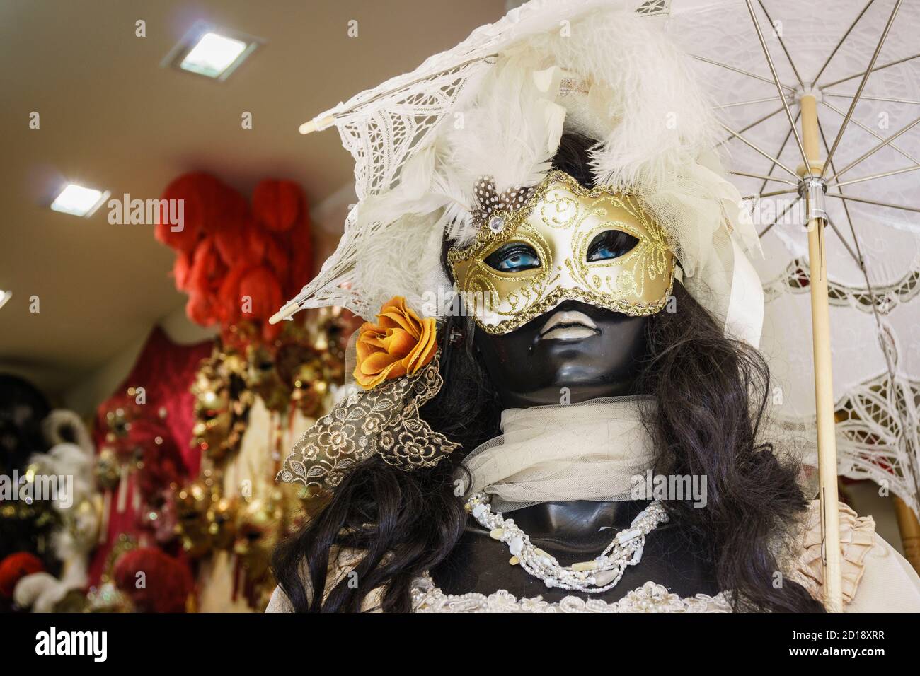 mascaras de carnaval de estilo veneciano, Porec, - Parenzo-, peninsula de Istria, Croacia, europa Stock Photo