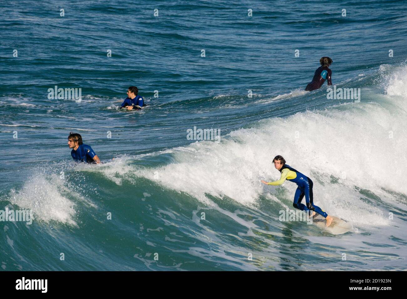 San Sebastian,surf en la bahia de la Concha,Guipuzcoa, Euzkadi, Spain Stock Photo
