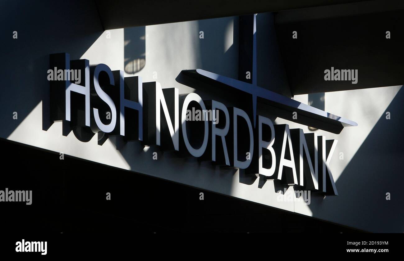 Picture Of The Hsh Nordbank Logo Over The Entrance To The Headquarters Of The German Bank