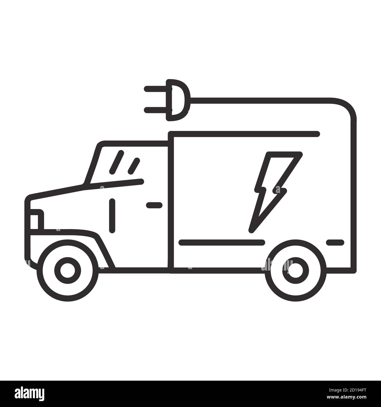Truck icon electric plug. Isolated on white background. Stock Vector