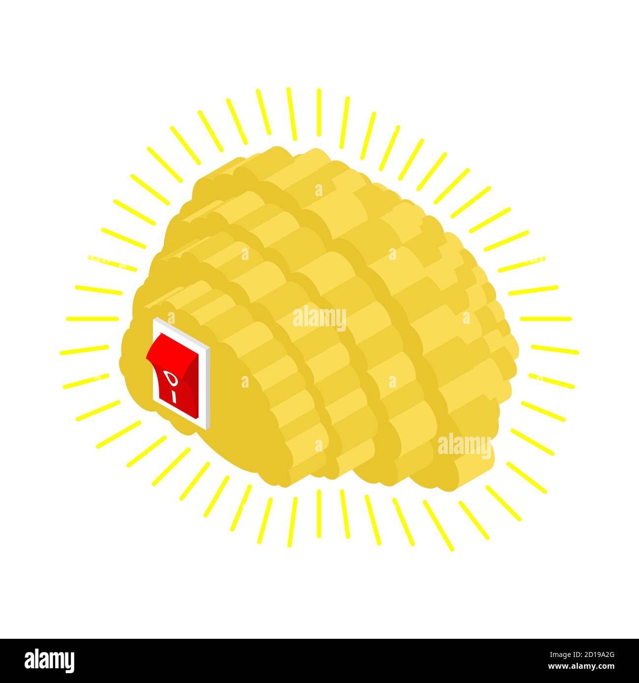 Brain and switch. Included brains. vector illustration Stock Vector ...