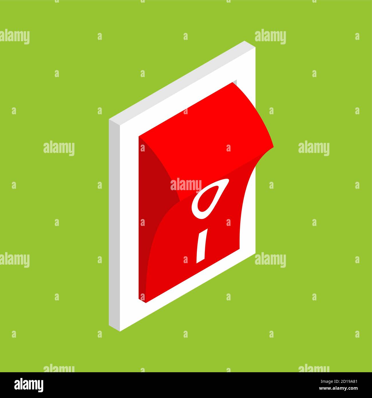 Switch isolated isometric. toggle vector illustration. Control button Stock Vector