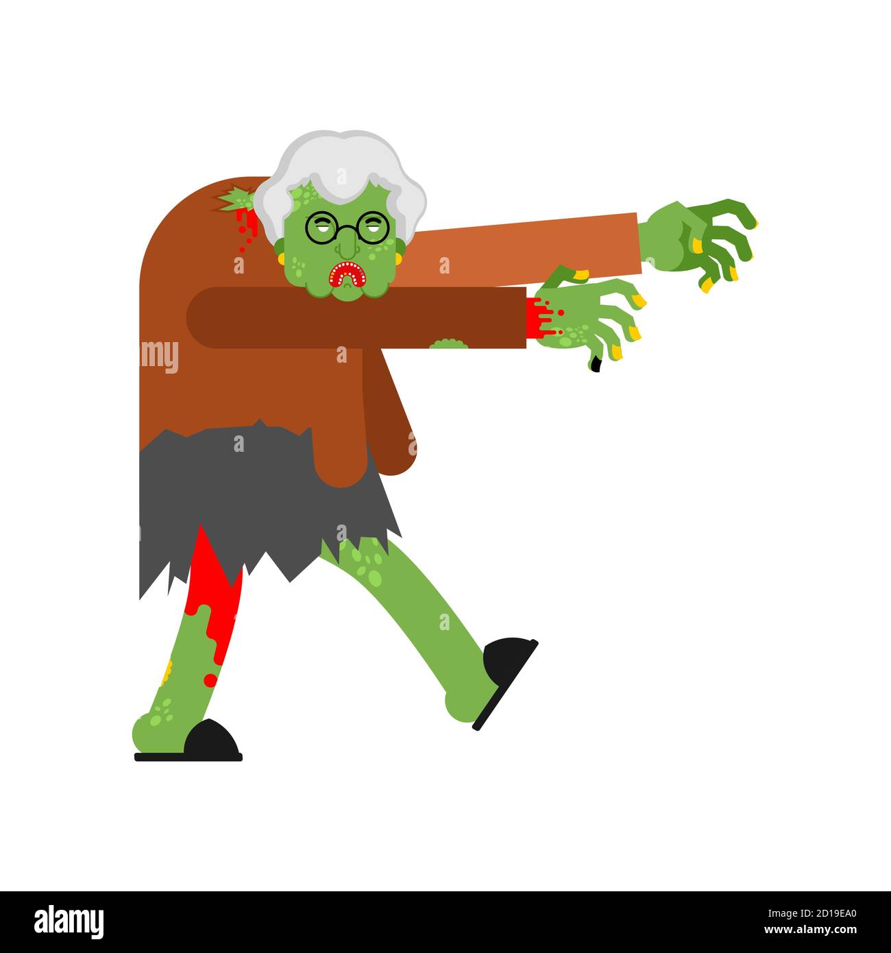 Granny zombie isolated. Dead green grandmother monster. scary grandma Stock  Vector Image & Art - Alamy