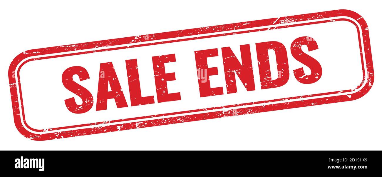 SALE ENDS text on red grungy rectangle stamp Stock Photo Alamy