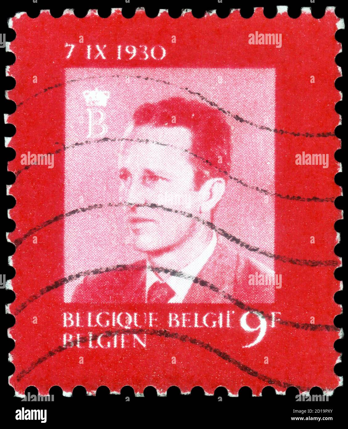 Saint Petersburg, Russia - September 18, 2020: Stamp printed in the Belgium the image of the King Baudouin, 50th Birthday, circa 1972 Stock Photo