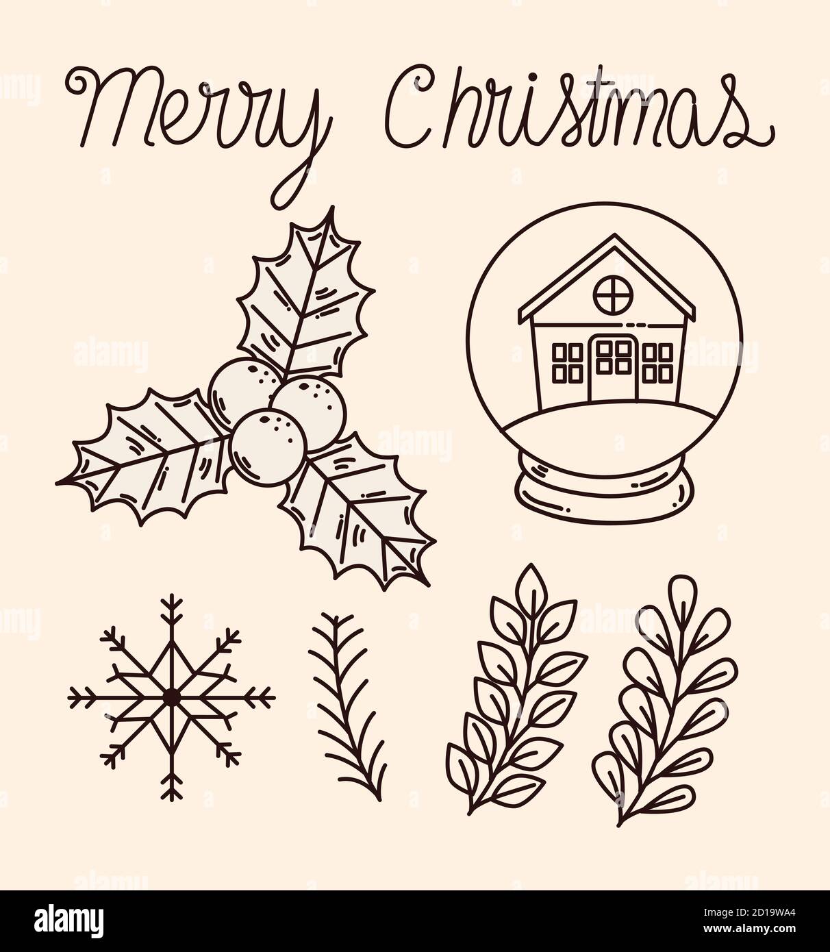 merry christmas icon collection vector design Stock Vector Image & Art ...