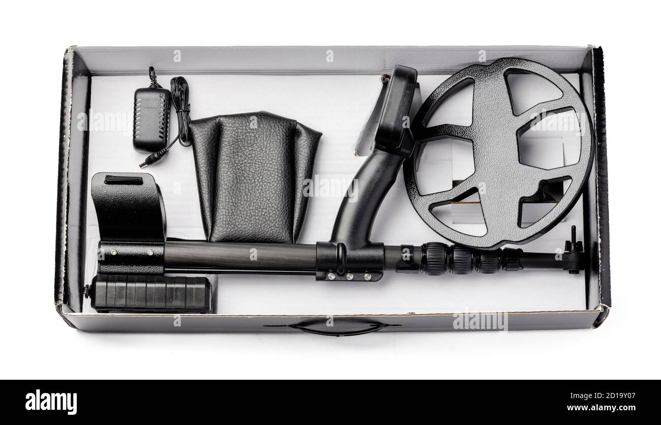 Metal detector parts isolated on white background Stock Photo Alamy