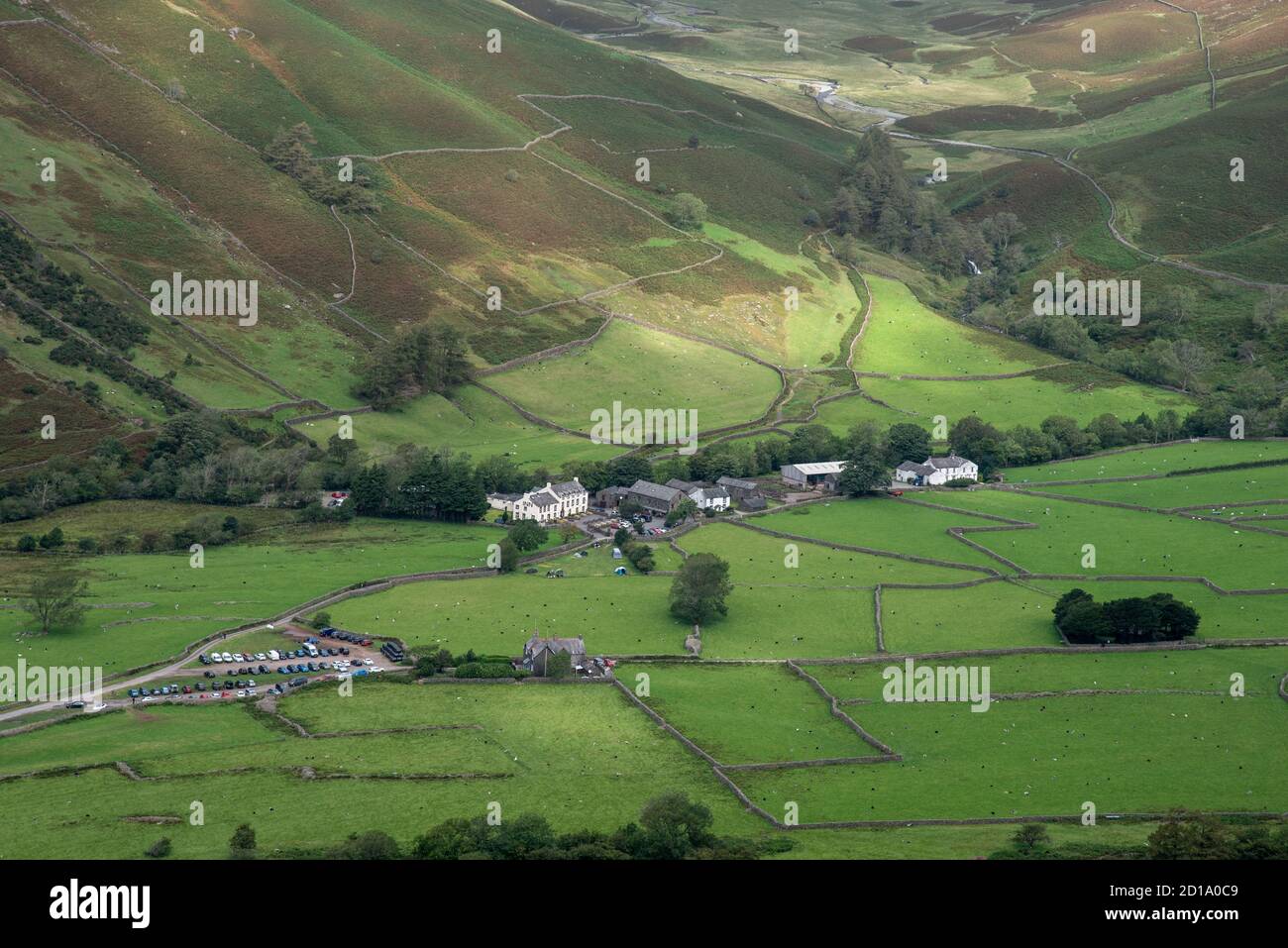 The Wasdale Head Inn as seen from Lingmell Fell Stock Photo - Alamy
