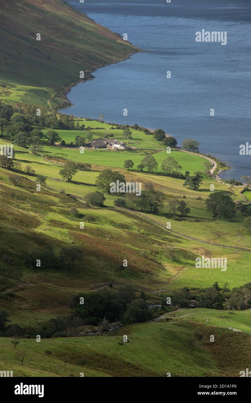 The view from Lingmell across Wastwater in the Lake District UK Stock Photo