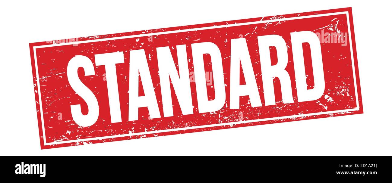 STANDARD text on red grungy rectangle stamp sign Stock Photo - Alamy