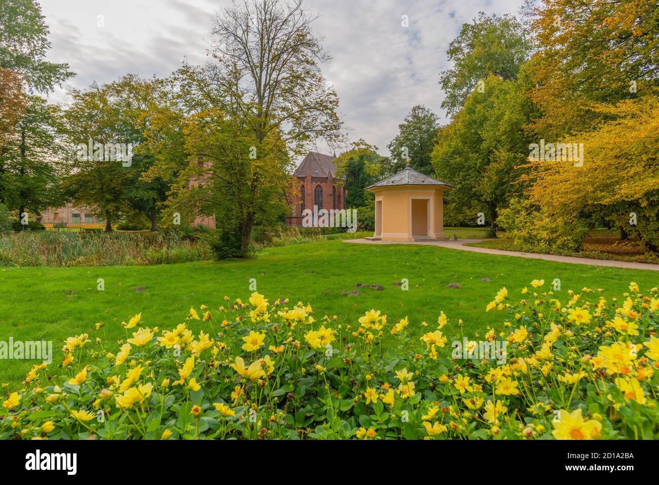 19th century landscape park of Palace Ludwigslust, master gardener J.P. Lenné, Ludwigslust, Mecklenburg-West Pomerania, East Germany, Europe Stock Photo