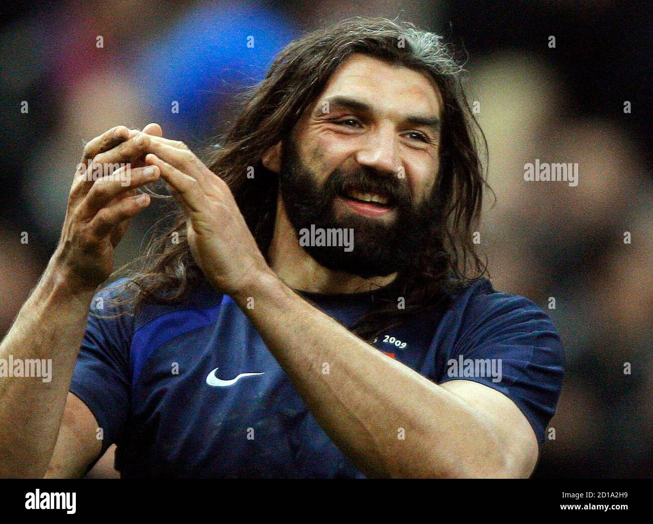 France S Sebastien Chabal Celebrates Their Victory Against Wales In Their Six Nations Rugby Union Match At The Stade De France Stadium In Saint Denis Near Paris February 27 2009 Reuters Regis Duvignau France