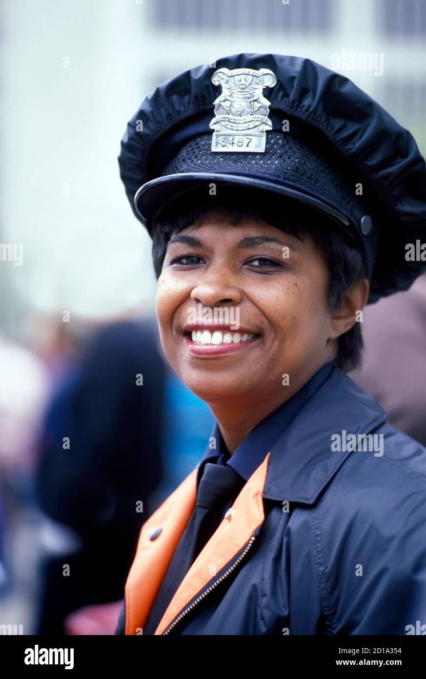Portrait of a black female police officer while on duty Stock Photo