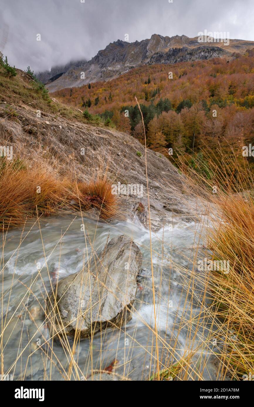 European Ravines Ravine of Petraficha, Zuriza, western valleys, Pyrenean mountain range ...