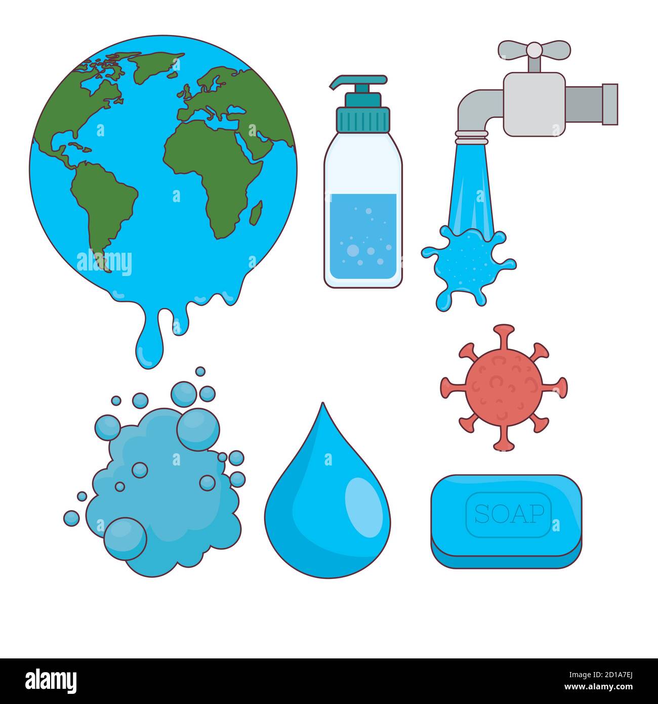 Global handswashing day icon set vector design Stock Vector Image & Art ...
