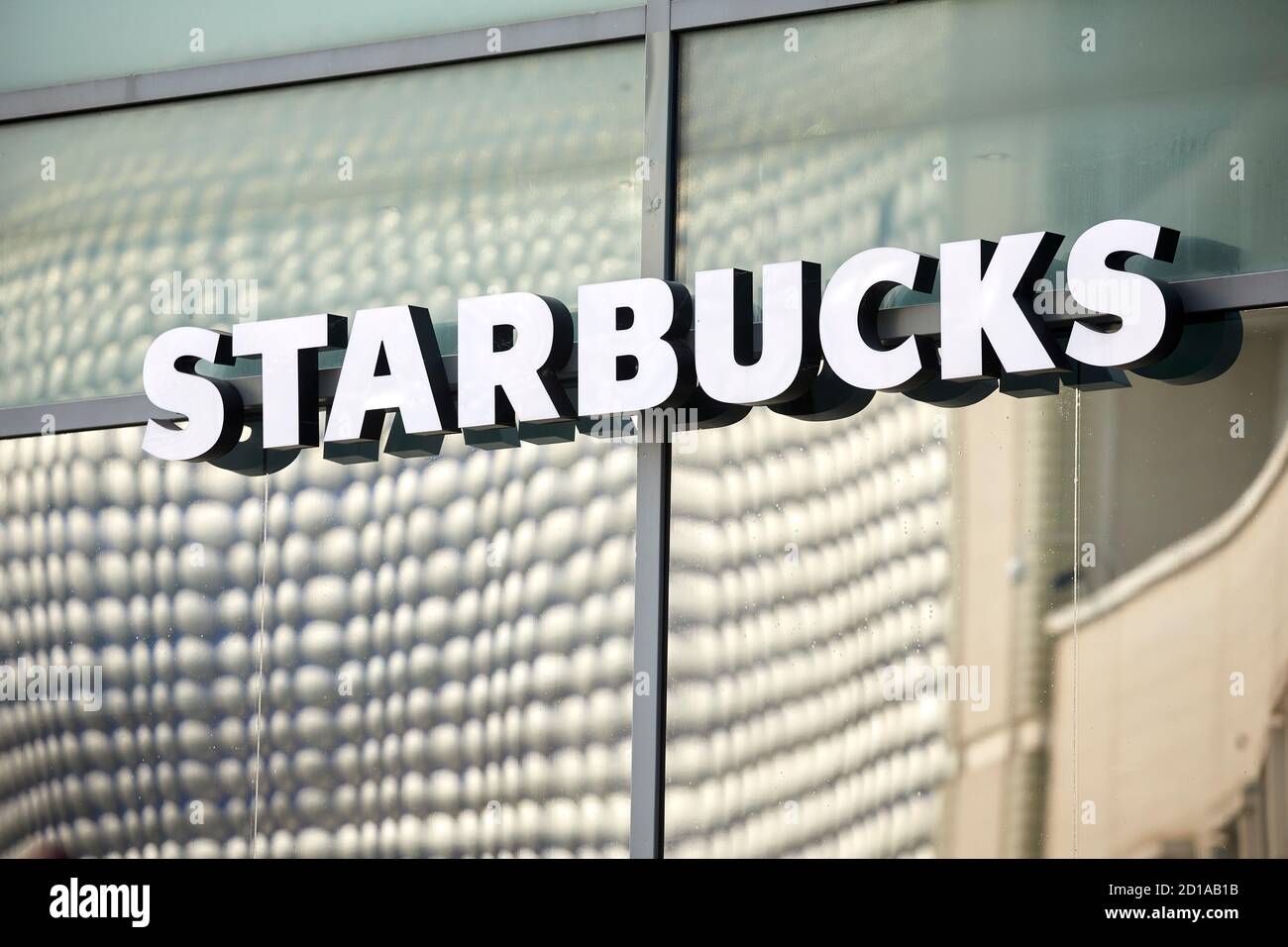 Birmingham Starbucks sign Stock Photo