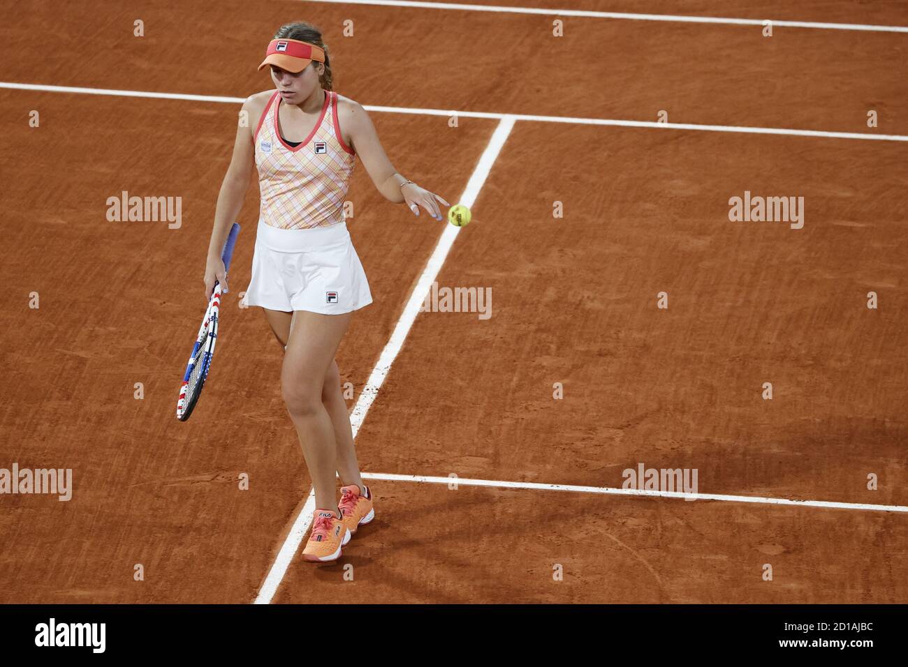 Paris, France. 5th October, 2020. Sofia KENIN (USA) during the Roland  Garros 2020, Grand Slam tennis tournament, on October 5, 2020 at Roland  Garros stadium in Paris, France - Photo Stephane Allaman /