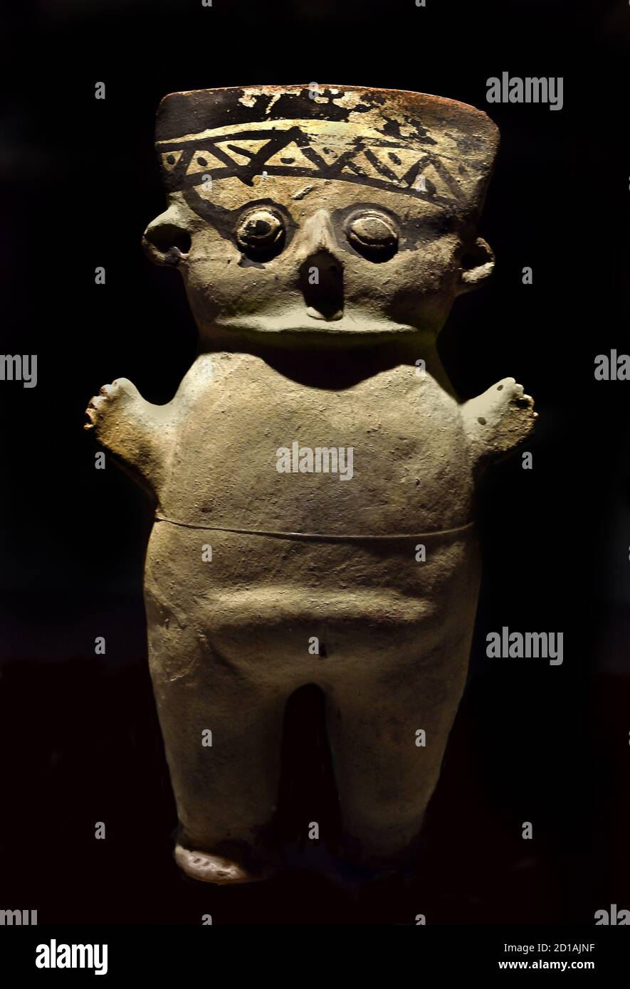 Female figure (Cuchimilco). Painted pottery. Chancay Culture, Late Intermediate Period (1150-1450 AD).  Peru, Peruvian, America, Stock Photo