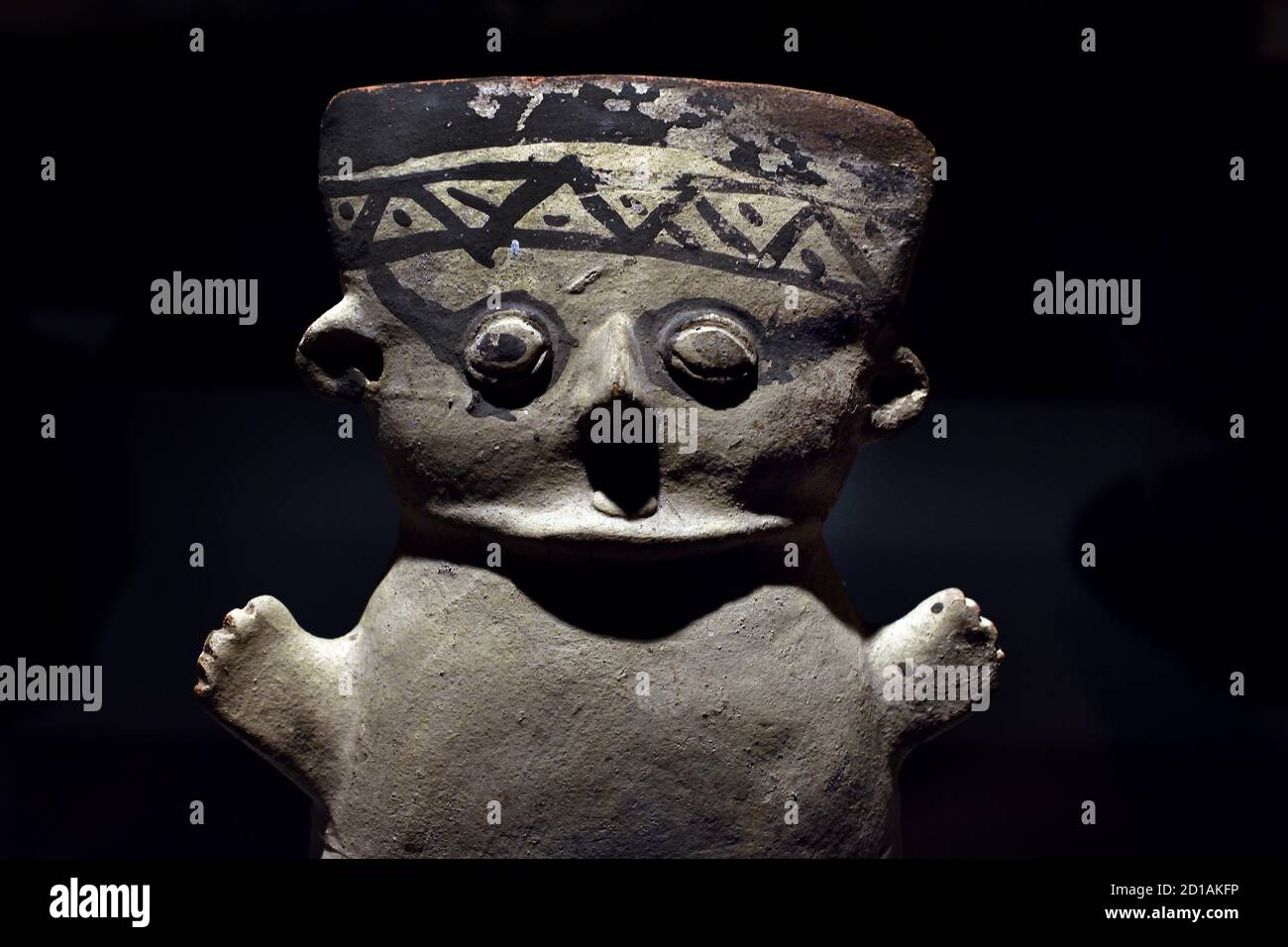 Female figure (Cuchimilco). Painted pottery. Chancay Culture, Late Intermediate Period (1150-1450 AD).  Peru, Peruvian, America, Stock Photo