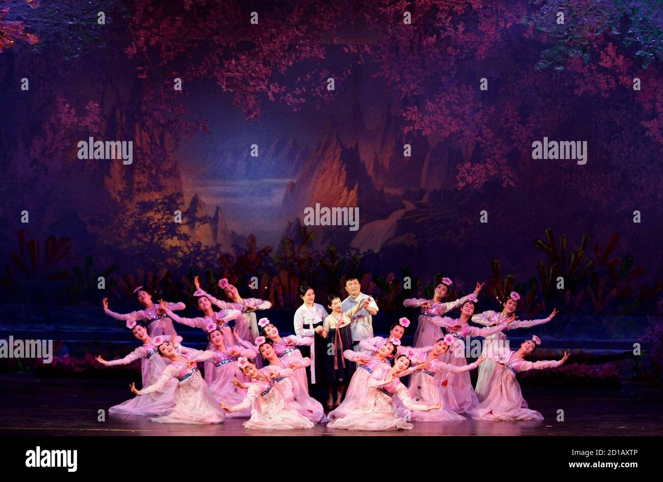 Performers From North Korea S Sea Of Blood Opera Troupe Rehearse For The Opera The Flower Girl At The National Grand Theater In Beijing April 15 08 The Opera Based On The Theme