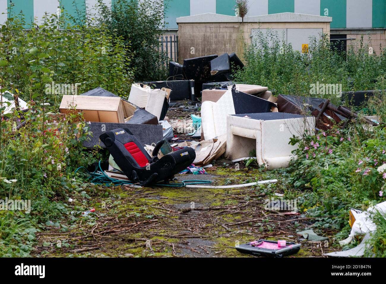 Fly tipping, near the Trafford Centre, Manchester Stock Photo - Alamy