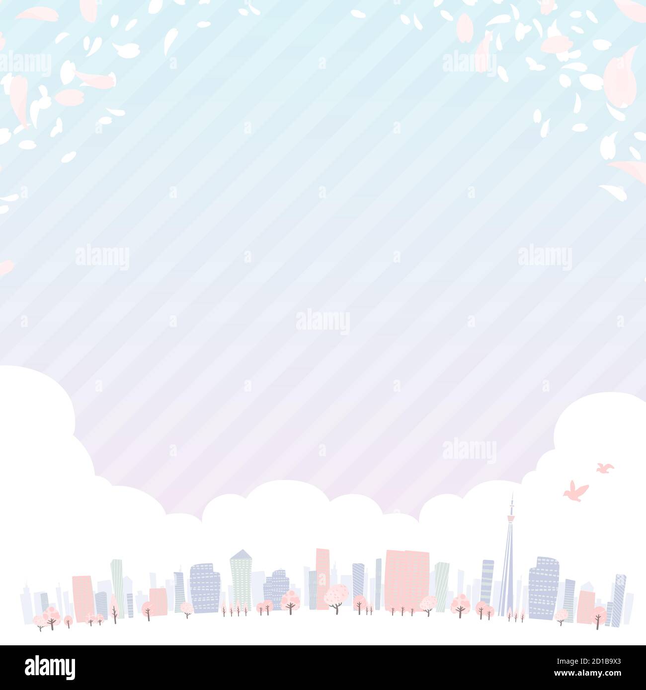 Cityscape of the city in Spring. Vector art that is easy to edit Stock ...