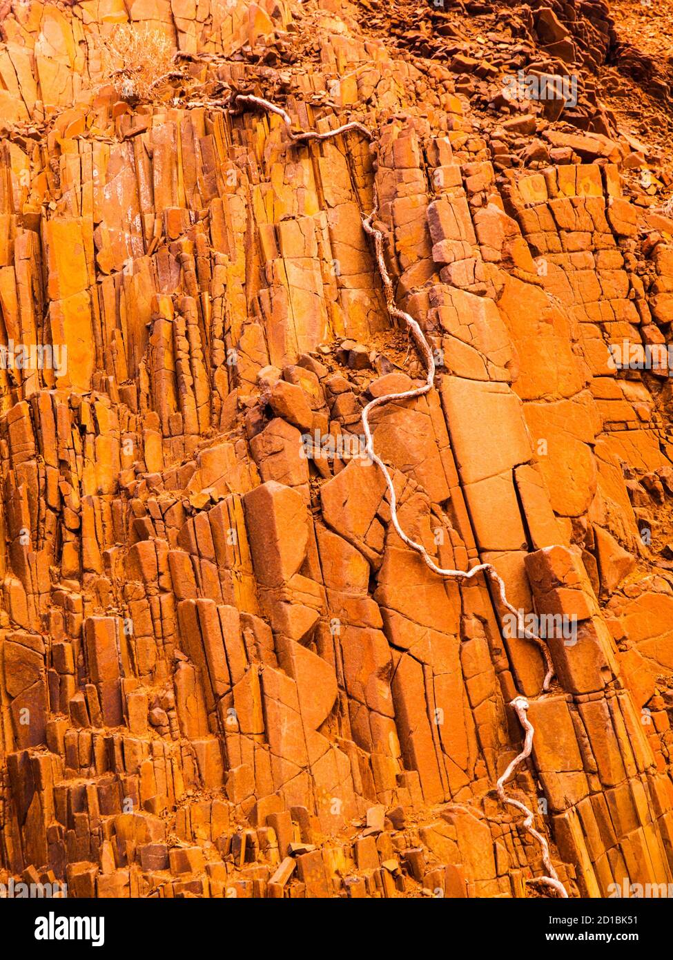 Organ pipes rock formation at Twyfelfontein in Namibia Stock Photo - Alamy