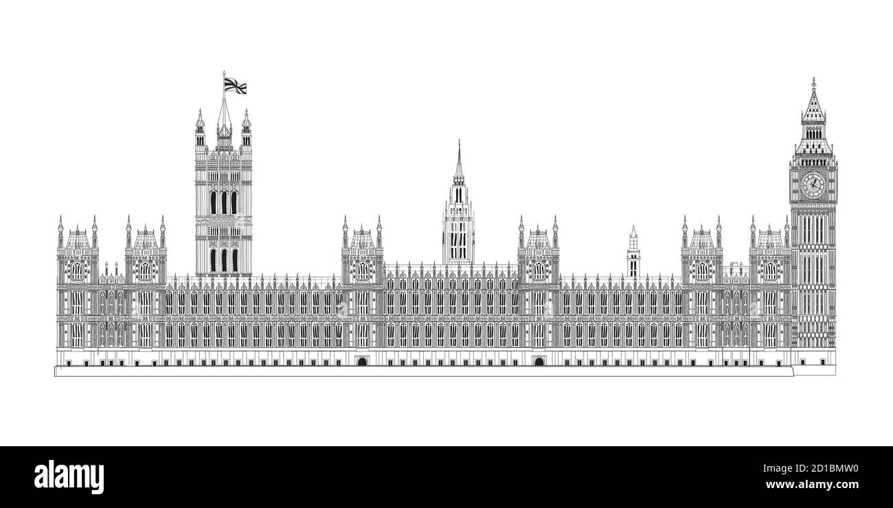 Vector illustration of the Palace of Westminster Stock Vector