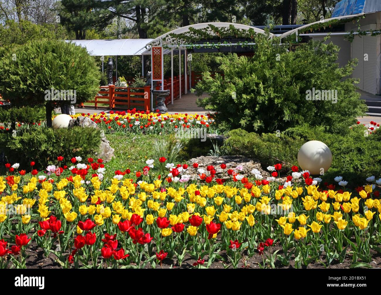 Central park in Anapa. Krasnodar Krai. Russia Stock Photo