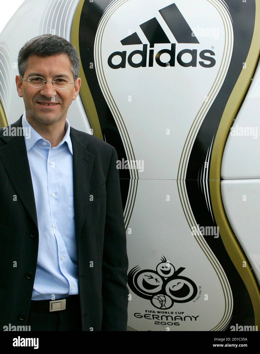 Herbert Hainer, CEO of the world's second-largest sports goods maker Adidas-Salomon  AG arrives for the annual news conference in Herzogenaurach near Nuremberg  March 2, 2006. Adidas reported on Thursday a net loss
