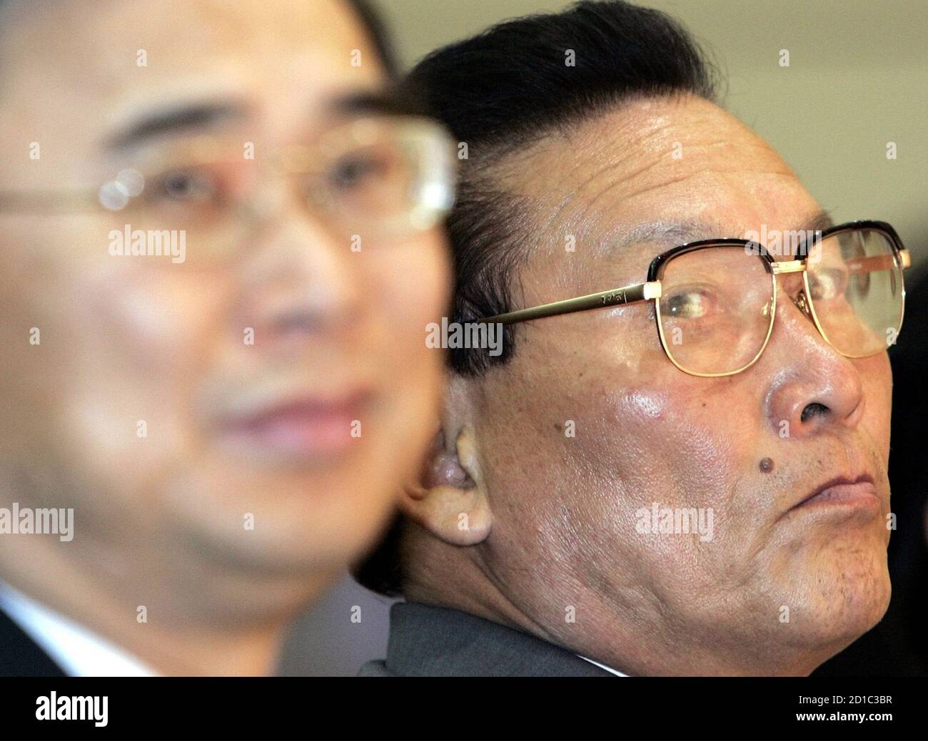 South Korean Unification Minister Lee Jong-seok (L) and Kim Young Dae, chief of the North Korean government delegation (R) attend celebrations marking the sixth anniversary of a historic inter-Korean summit at the South Korean Unification Minister Lee Jong-seok (L) and Kim Young Dae, chief of the North Korean government delegation (R) attend celebrations marking the sixth anniversary of a historic inter-Korean summit at the