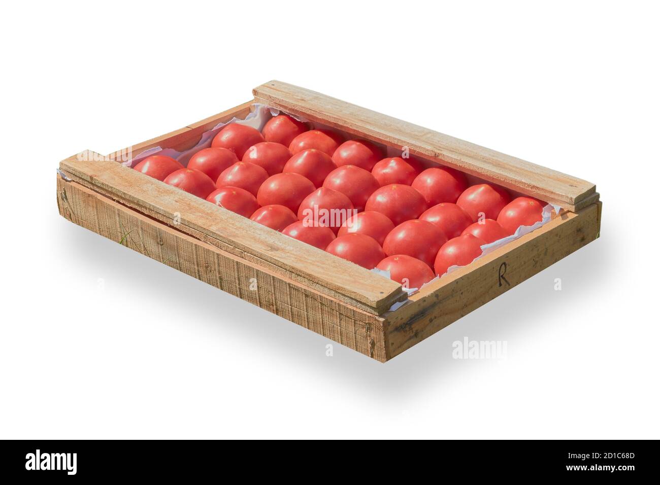 tomato box isolated on white background Stock Photo - Alamy