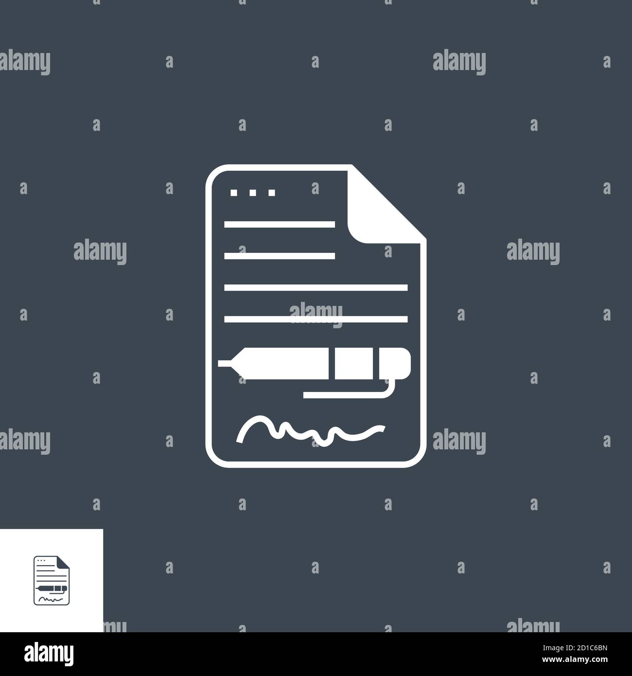 Contract related vector glyph icon. Stock Vector