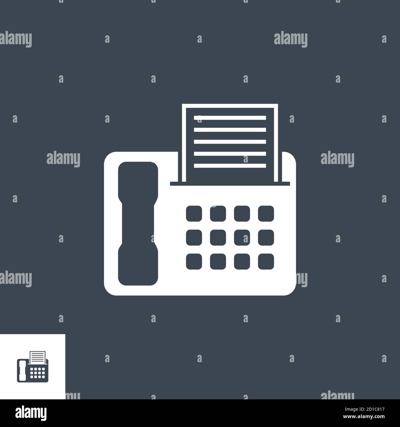 Fax related vector glyph icon. Stock Vector