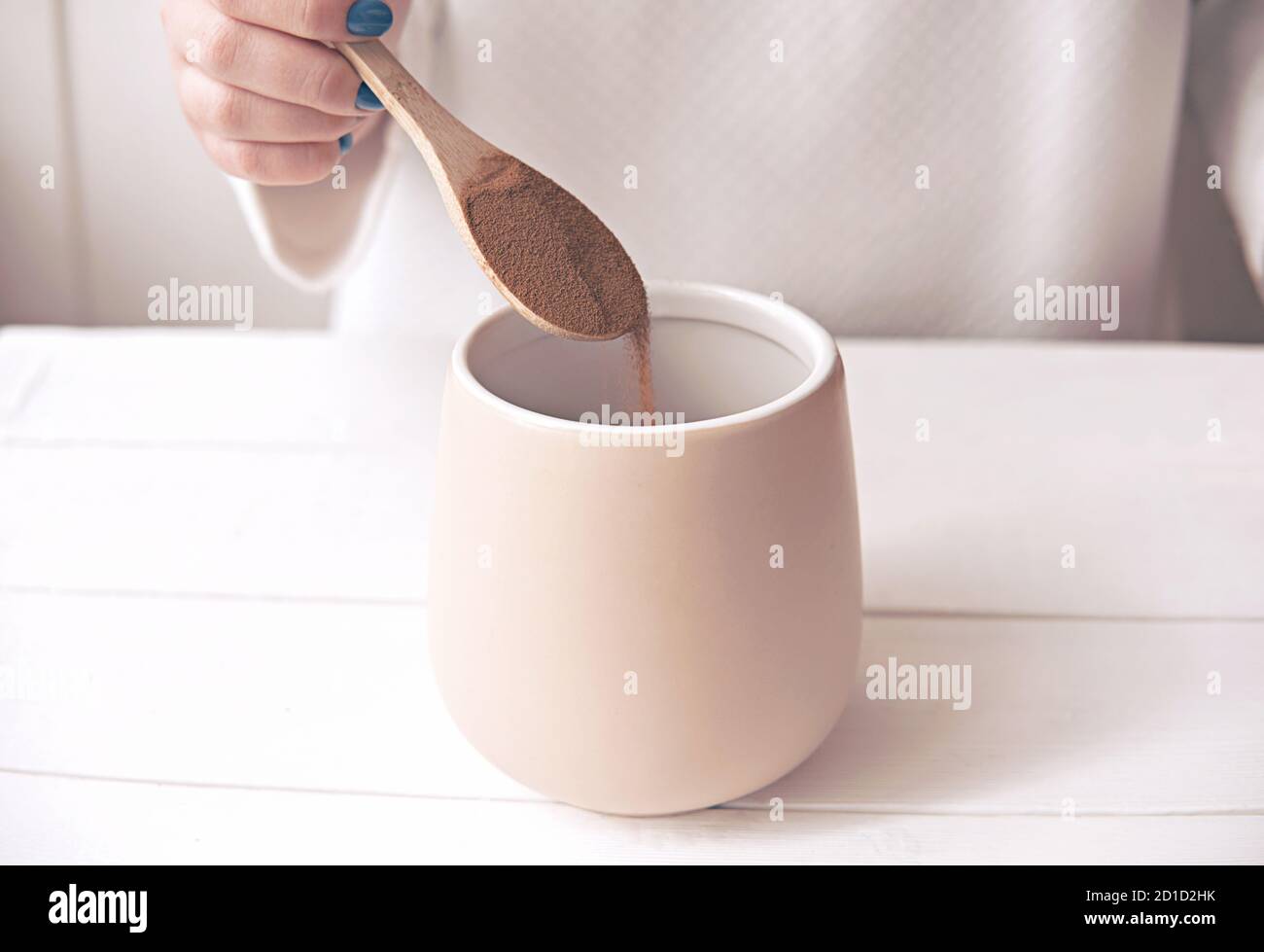 making dalgona coffee. Step 3, step by step visual instruction how to