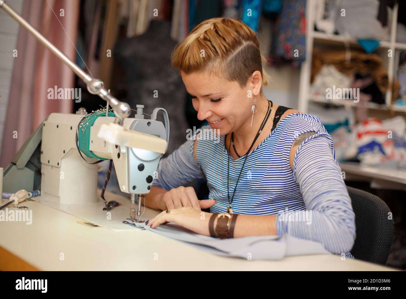 Textile factory female worker works hi-res stock photography and images ...