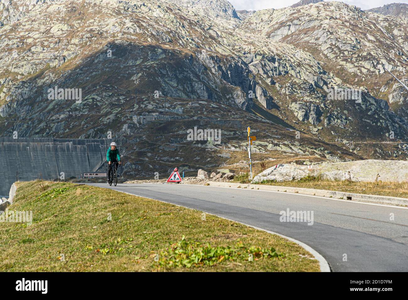 Gotthard Pass over the Alps at Circolo di Airolo, Switzerland Stock Photo