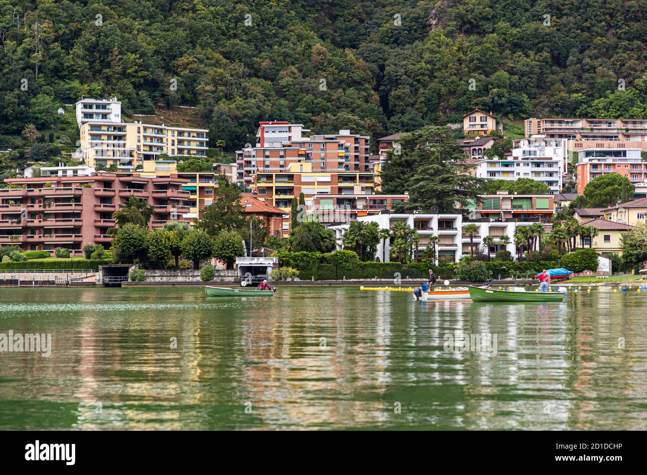 Culinary tour on Lake Lugano in Ticino, Circolo di Carona, Switzerland Stock Photo