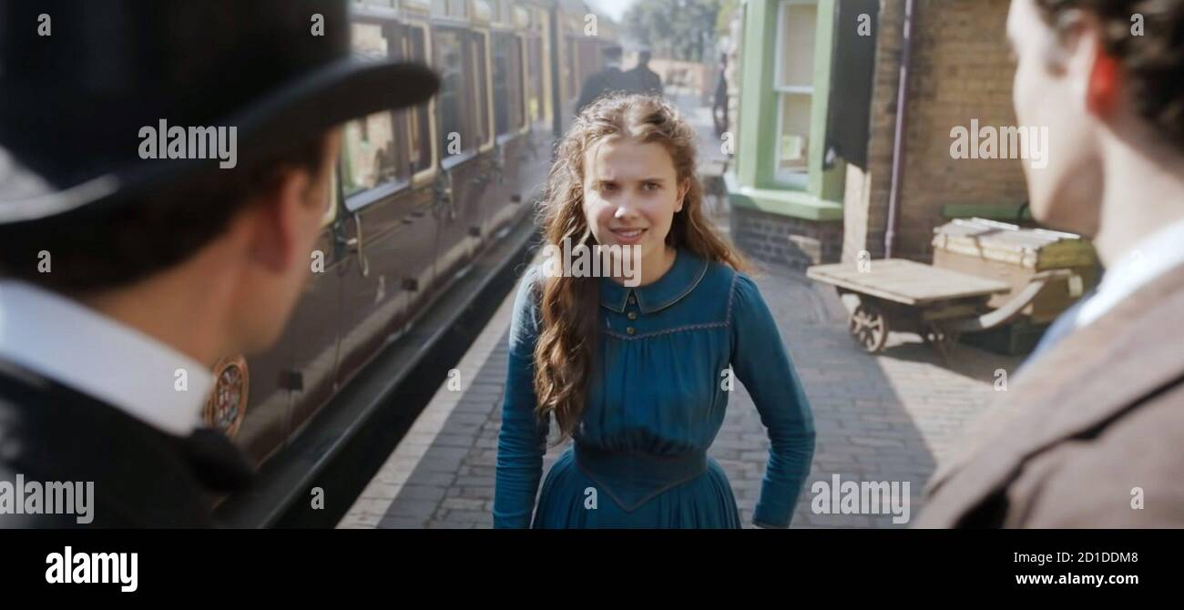 ENOLA HOLMES, from left: Sam Claflin as Mycroft Holmes, Millie Bobby ...