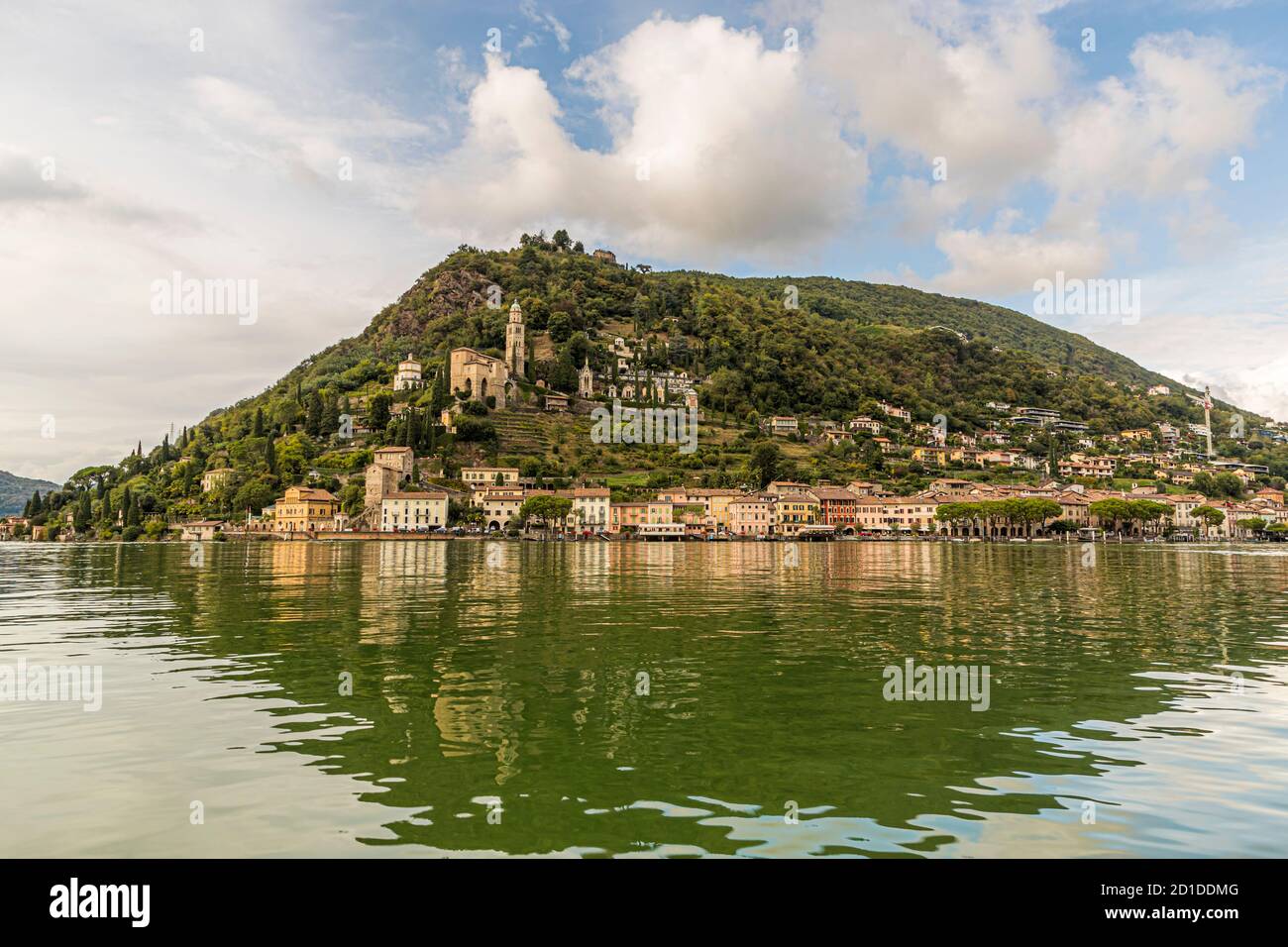 The town of Morcote on Lake Lugano in Ticino, Circolo di Carona, Switzerland Stock Photo