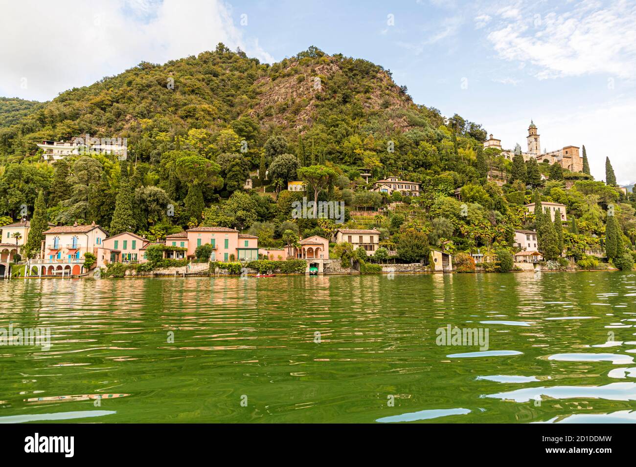 The town of Morcote on Lake Lugano in Ticino, Circolo di Carona, Switzerland Stock Photo