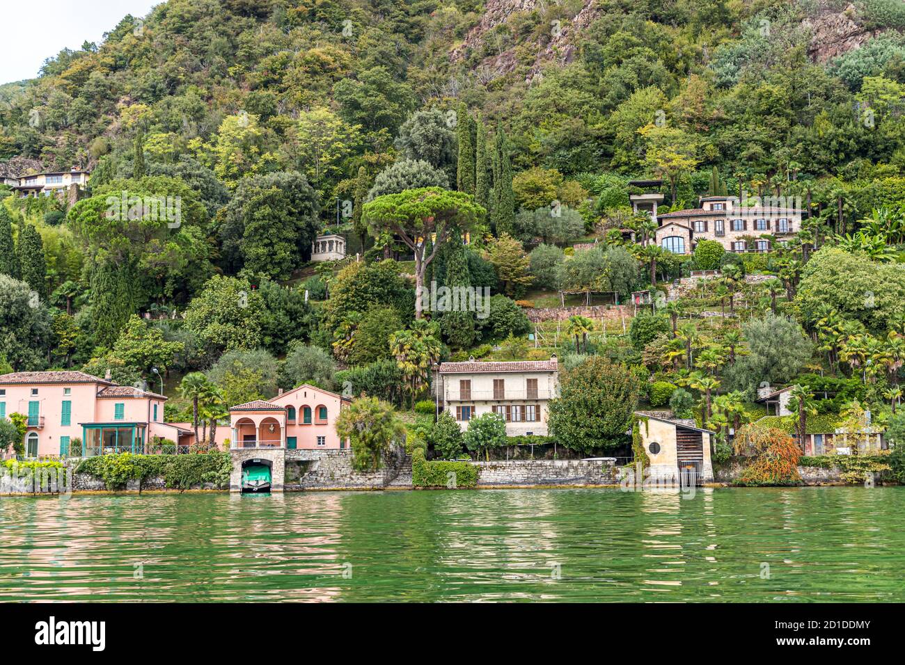 The town of Morcote on Lake Lugano in Ticino, Circolo di Carona, Switzerland Stock Photo