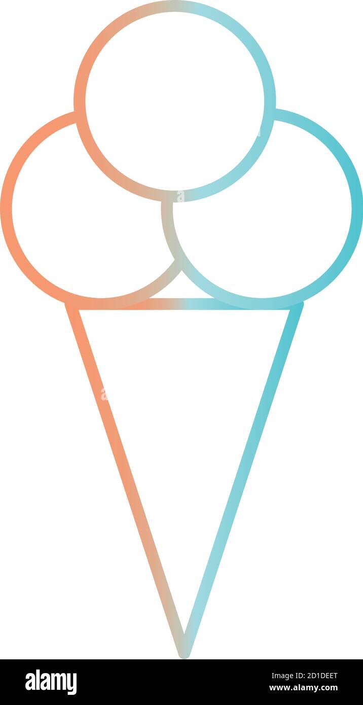 ice cream cone gradient style icon vector design Stock Vector Image ...