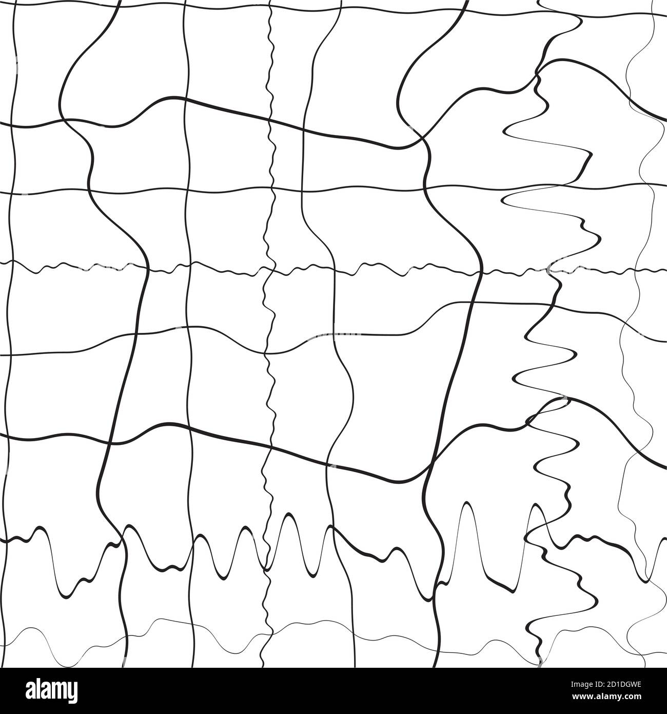 Distorted Cross Element Vector Grid and Mesh with abstract distorted, squiggle, criss-cross waving ...