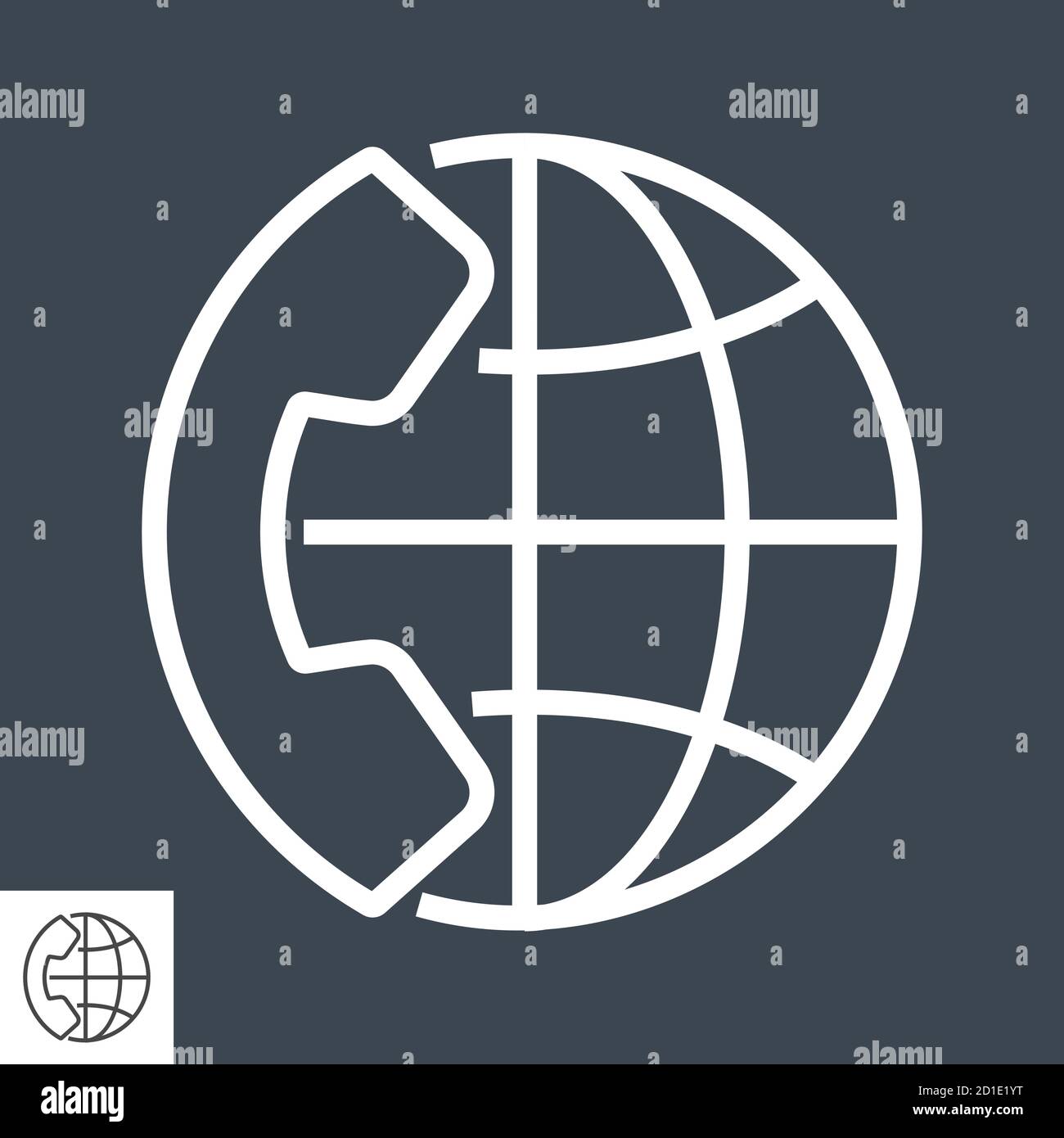 International Call Thin Line Vector Icon. Stock Vector