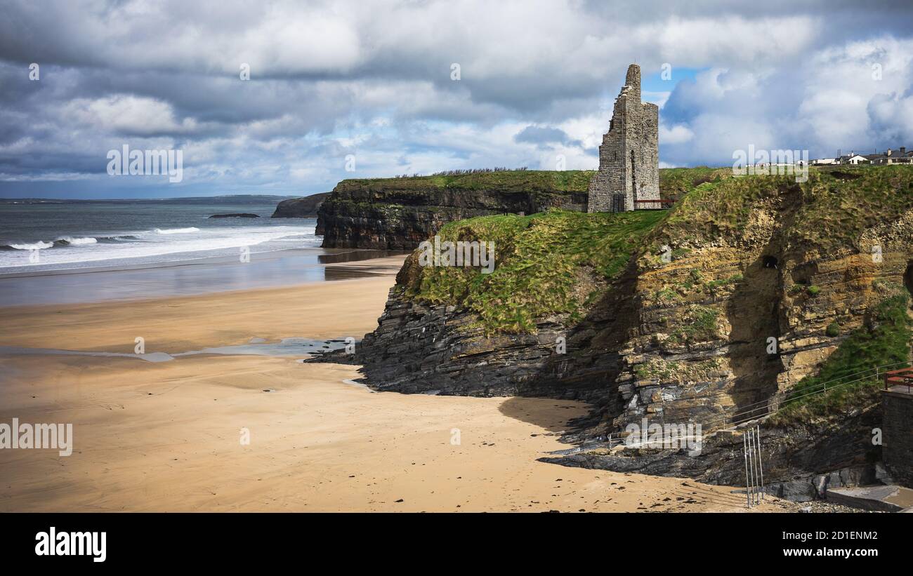 Ballybunion Castle and Beach Stock Photo Alamy