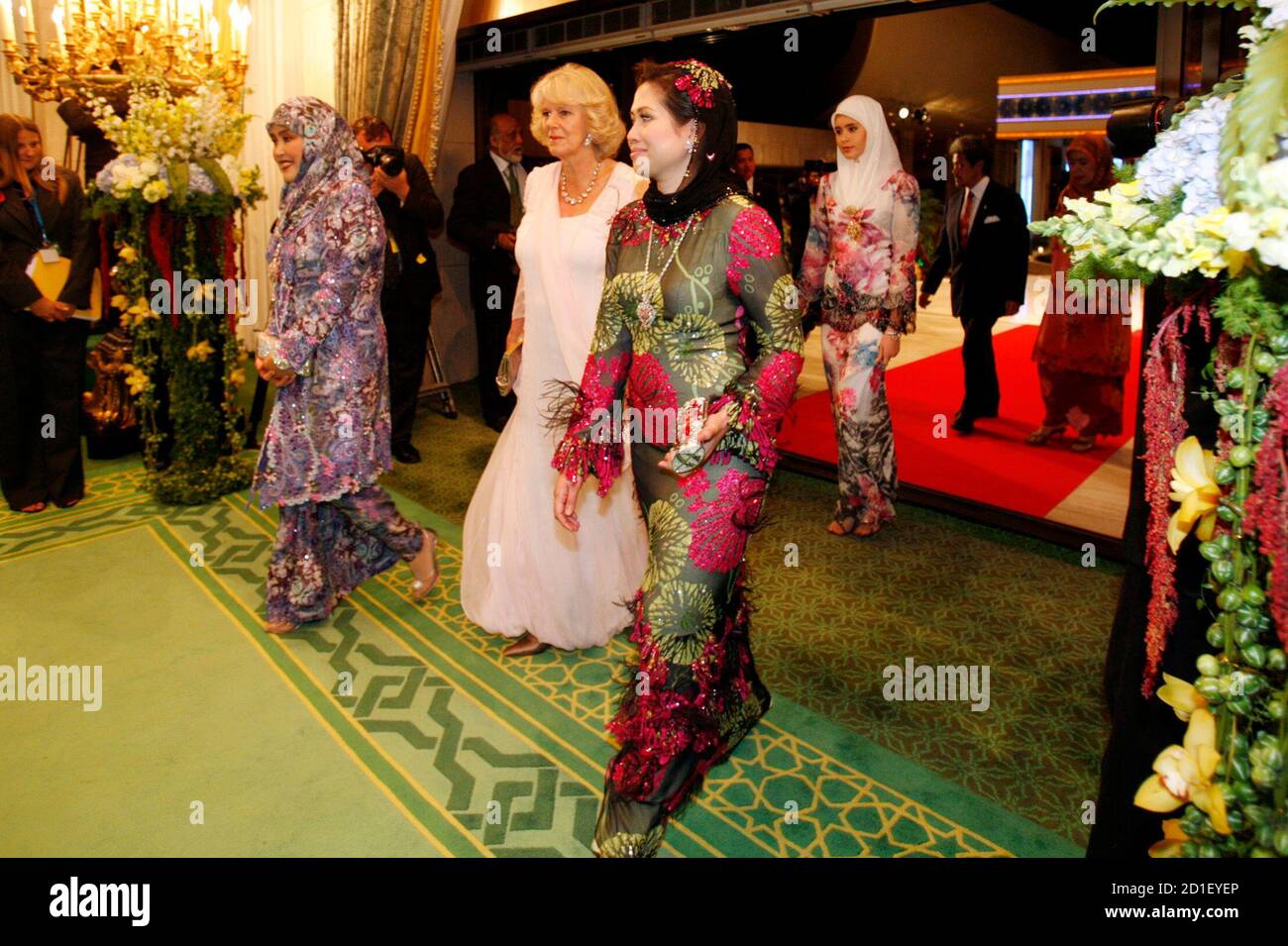 Bruneiu0027s Queen Saleha (L), Britainu0027s Duchess of Cornwall, Camilla 