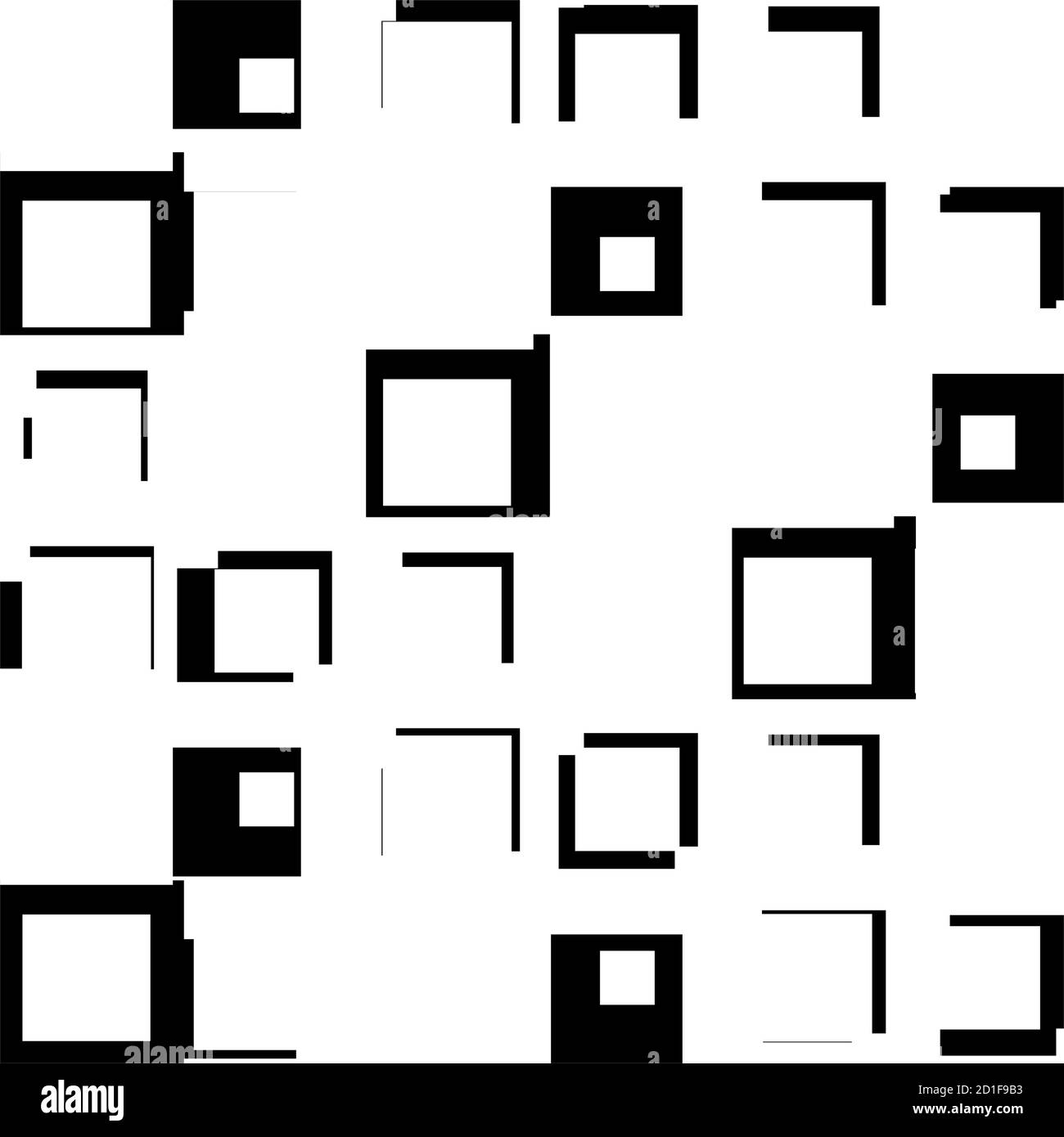 Random, chaotic squares geometric pattern, Vector illustrations. Random ...